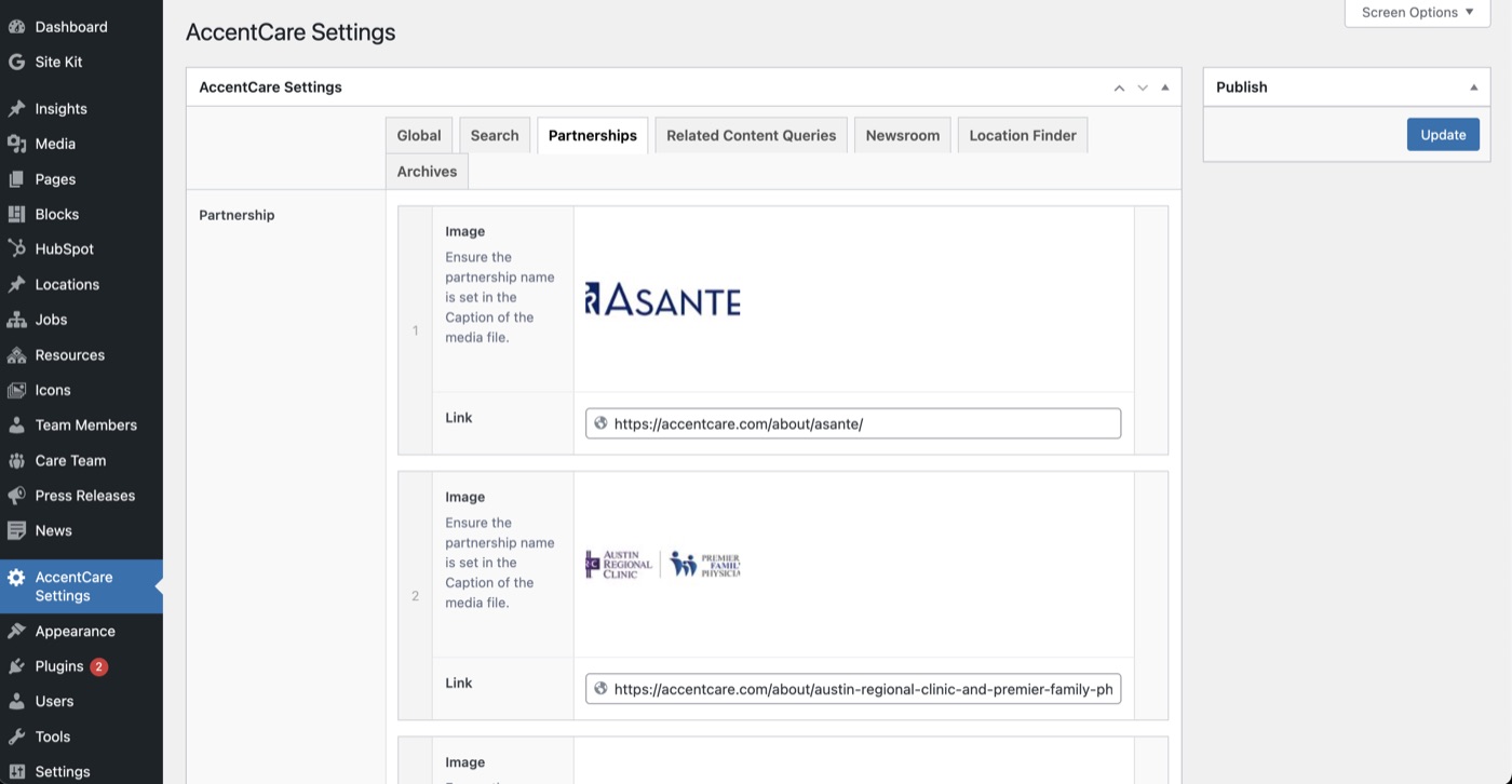 AccentCare Customized Admin