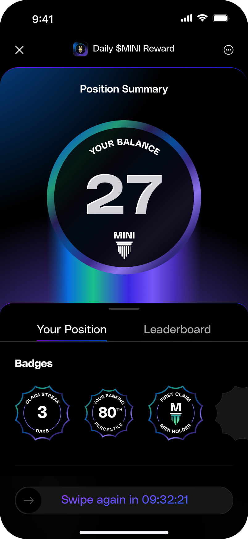 Daily Swipe Mini-App