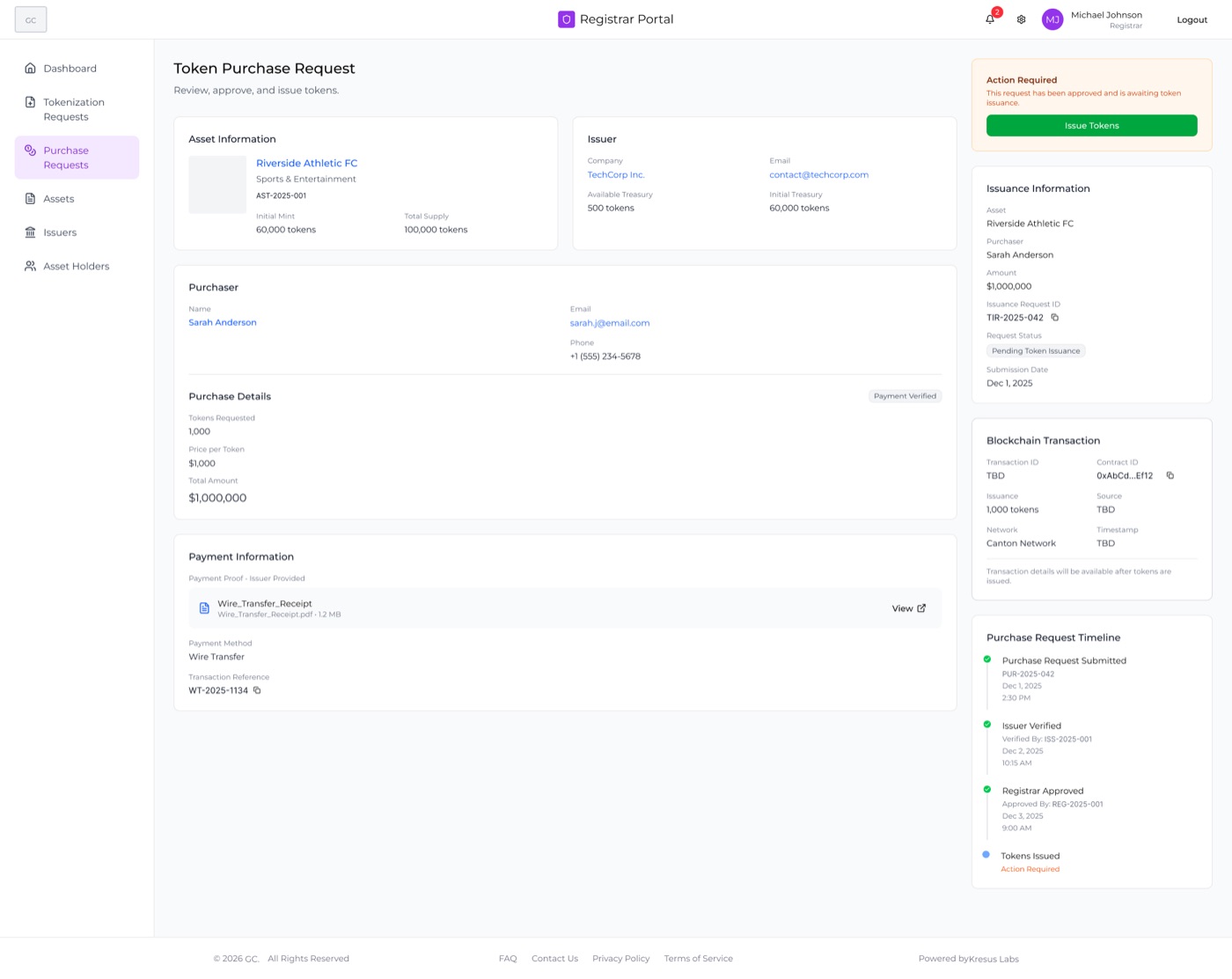 RWA Registrar Portal