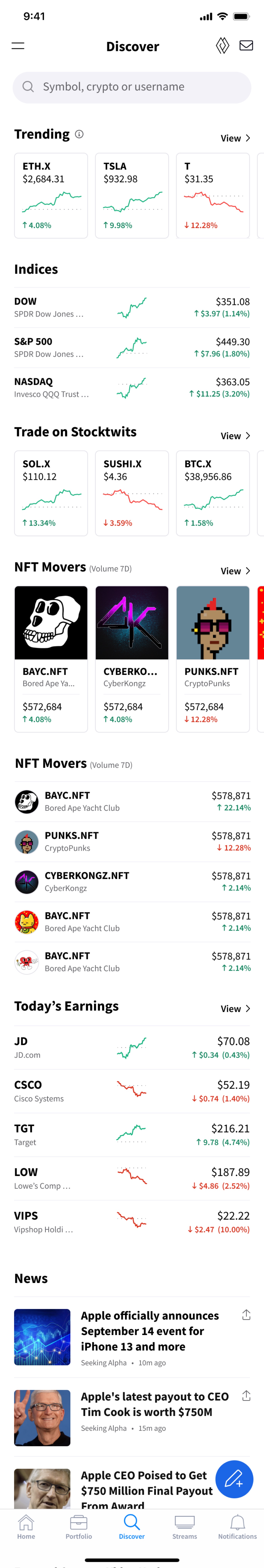 Stocktwits Discover Mobile